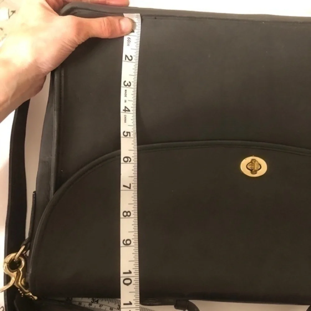 Coach vintage black leather briefcase laptop bag